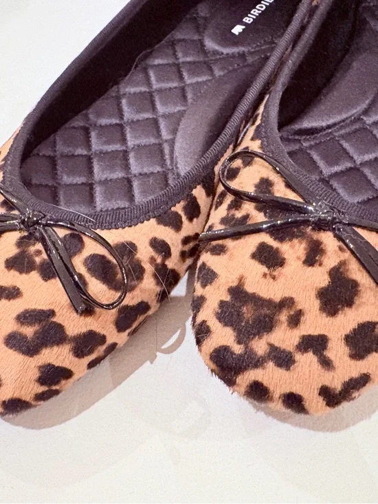 Birdies Leopard-Print Ballet Flats in Tan and Black - Picture 2 of 6